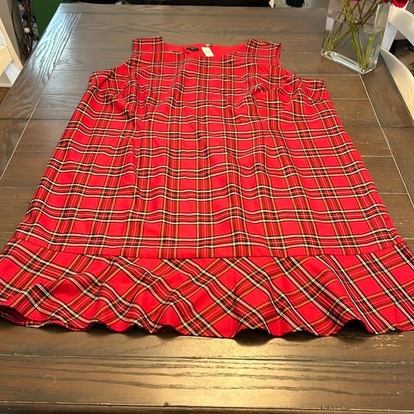 Talbots Dresses & Skirts - Talbots NWT Red Plaid MIDI Dress.  Size 24W.